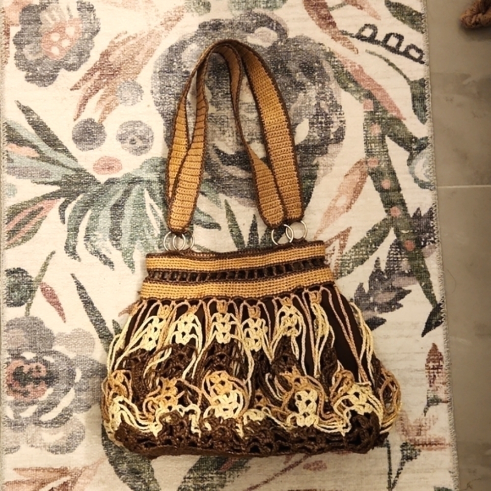 WOMENS Bohemian style neutral colors woven shoulder bag - Picture 11 of 11